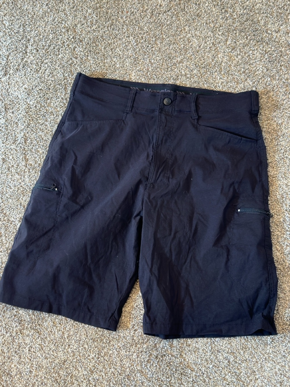 Wrangler Black Cargo Shorts with Zippered Pockets